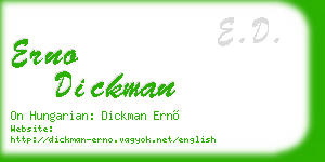 erno dickman business card